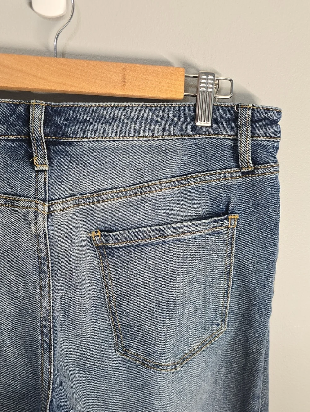 Ava & Viv Jeans Women's Size 14 Wide 14W Blue Boyfriend Crop Denim Jean
